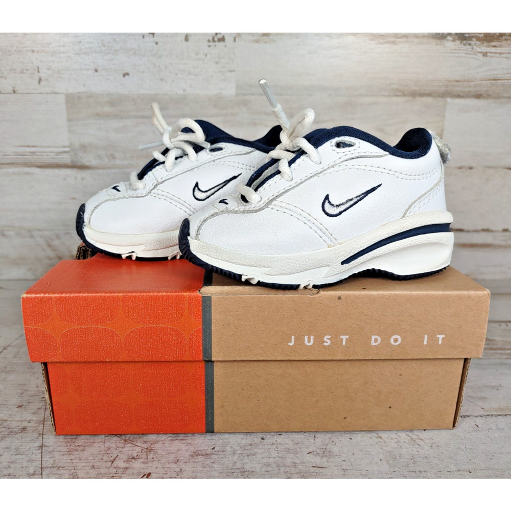 Vintage Nike Baby Cortez '00 White Navy Blue Crib Tennis Shoes Size 3c 650242